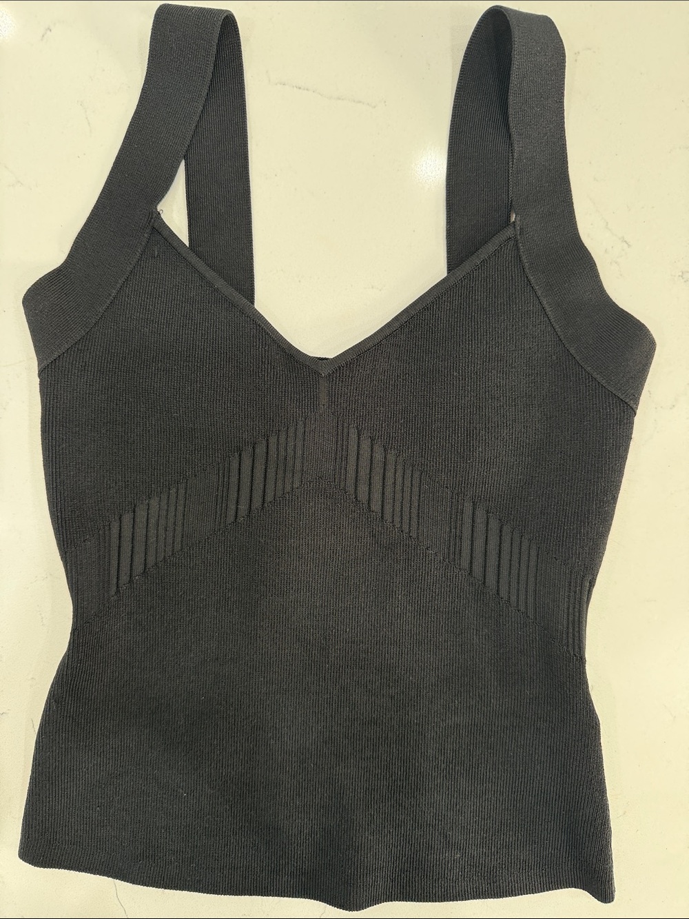 Guess bandage Black Ribbed V-Neck Tank Top size S